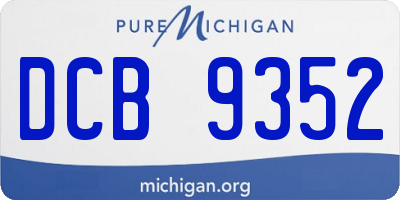 MI license plate DCB9352