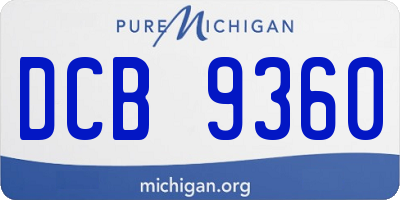MI license plate DCB9360