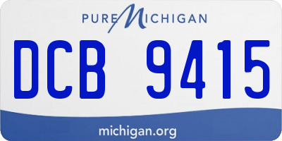MI license plate DCB9415