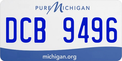 MI license plate DCB9496