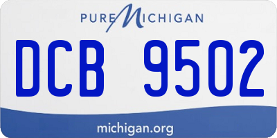 MI license plate DCB9502