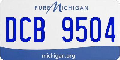 MI license plate DCB9504