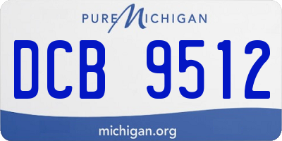 MI license plate DCB9512
