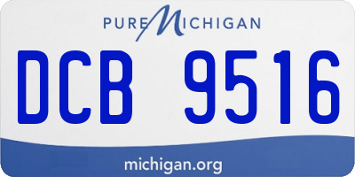 MI license plate DCB9516