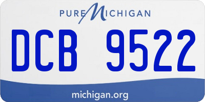 MI license plate DCB9522