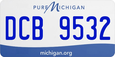 MI license plate DCB9532