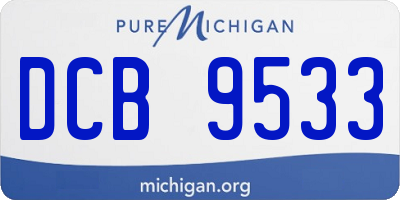 MI license plate DCB9533