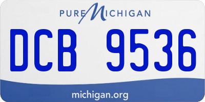 MI license plate DCB9536