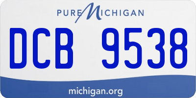 MI license plate DCB9538