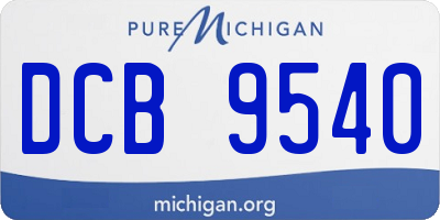 MI license plate DCB9540