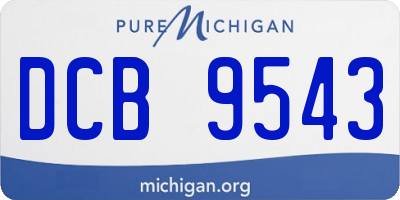 MI license plate DCB9543