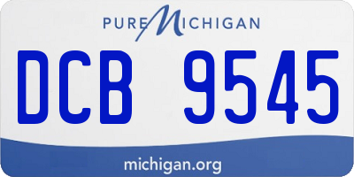 MI license plate DCB9545