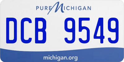 MI license plate DCB9549