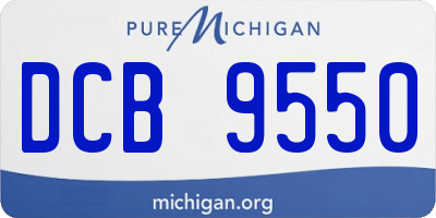 MI license plate DCB9550