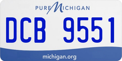 MI license plate DCB9551