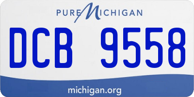 MI license plate DCB9558