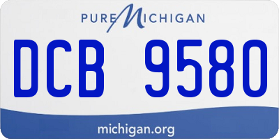 MI license plate DCB9580