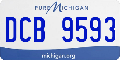 MI license plate DCB9593