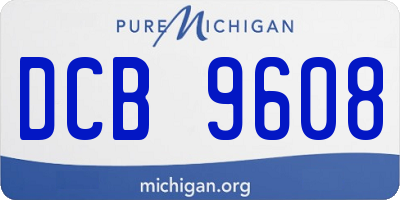 MI license plate DCB9608