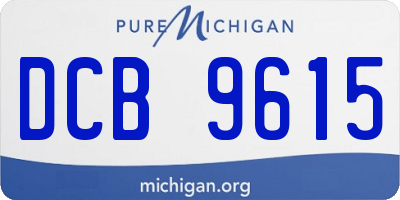 MI license plate DCB9615