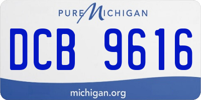 MI license plate DCB9616