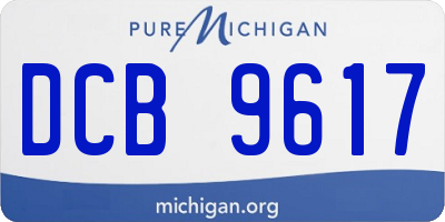 MI license plate DCB9617