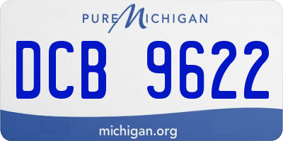 MI license plate DCB9622