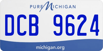 MI license plate DCB9624