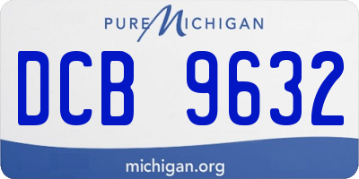 MI license plate DCB9632