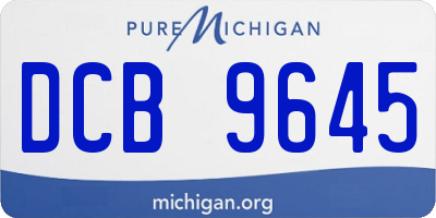 MI license plate DCB9645