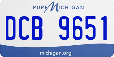 MI license plate DCB9651