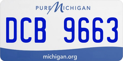 MI license plate DCB9663