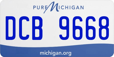 MI license plate DCB9668