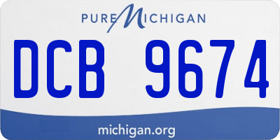 MI license plate DCB9674