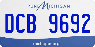 MI license plate DCB9692