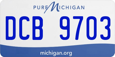 MI license plate DCB9703
