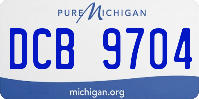 MI license plate DCB9704