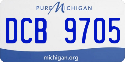 MI license plate DCB9705