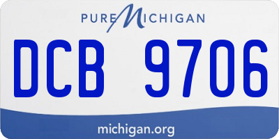 MI license plate DCB9706