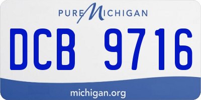 MI license plate DCB9716
