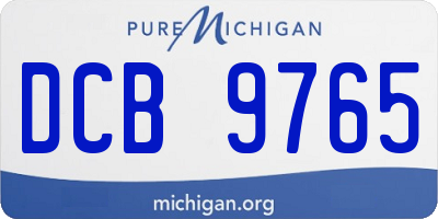 MI license plate DCB9765