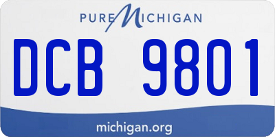 MI license plate DCB9801