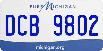 MI license plate DCB9802