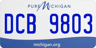MI license plate DCB9803