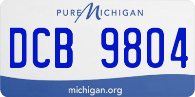 MI license plate DCB9804