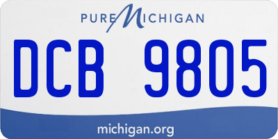 MI license plate DCB9805
