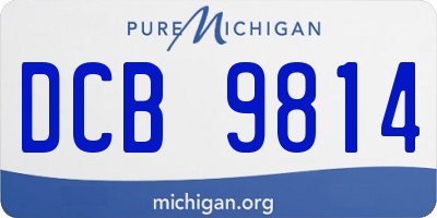 MI license plate DCB9814