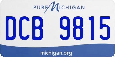 MI license plate DCB9815