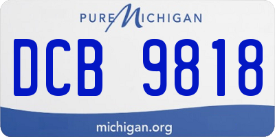 MI license plate DCB9818