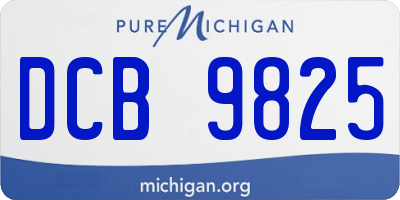 MI license plate DCB9825